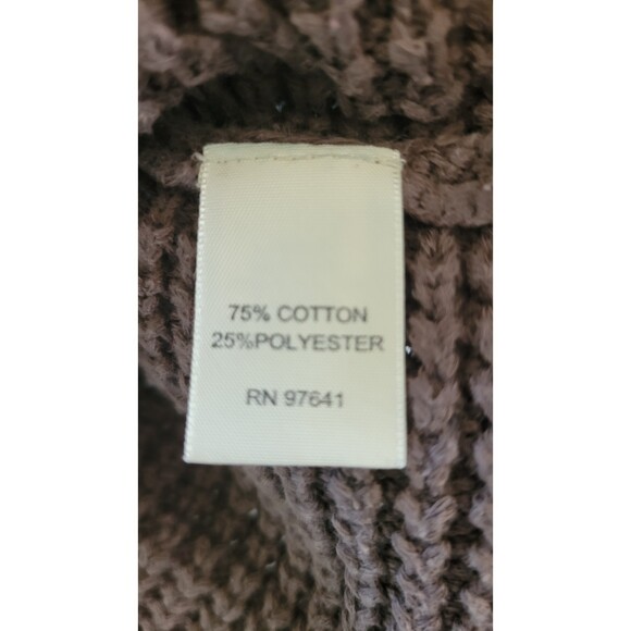 Women's J. Jill Brown Chunky Knit Button Sweater - Picture 4 of 4